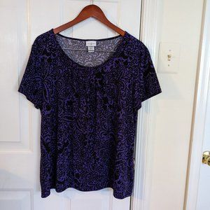 Jaclyn Smith Women's Top Purple/Back, XXL